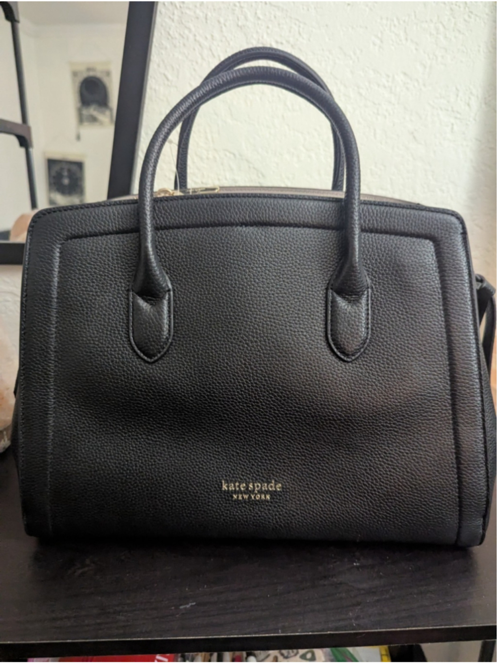 Barely used Kate Spade Knott large leather satchel - black